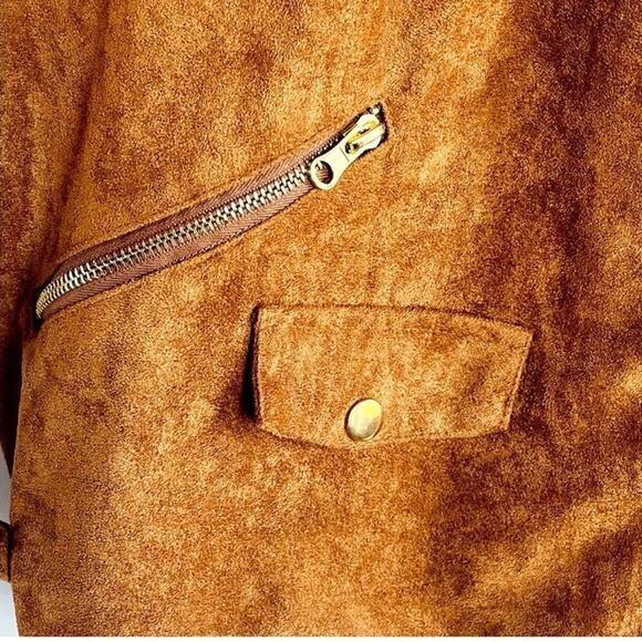 HAODUOYI Faux Seude Jacket, Size XXL, New Without Tag - Picture 11 of 16